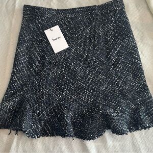 Theory Dark Tweed Mini Skirt